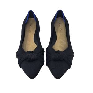 Rothy's The Knot Point II Flat Dress Shoes Black Knitted Washable Size US 8.5